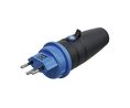 Netstekker 10A 250V CH Type J (T12) Plug Zwart/blauw